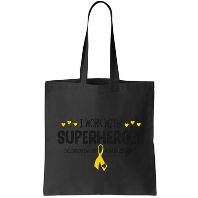 I Work With Superheroes Childhood Cancer Awareness Month Bag