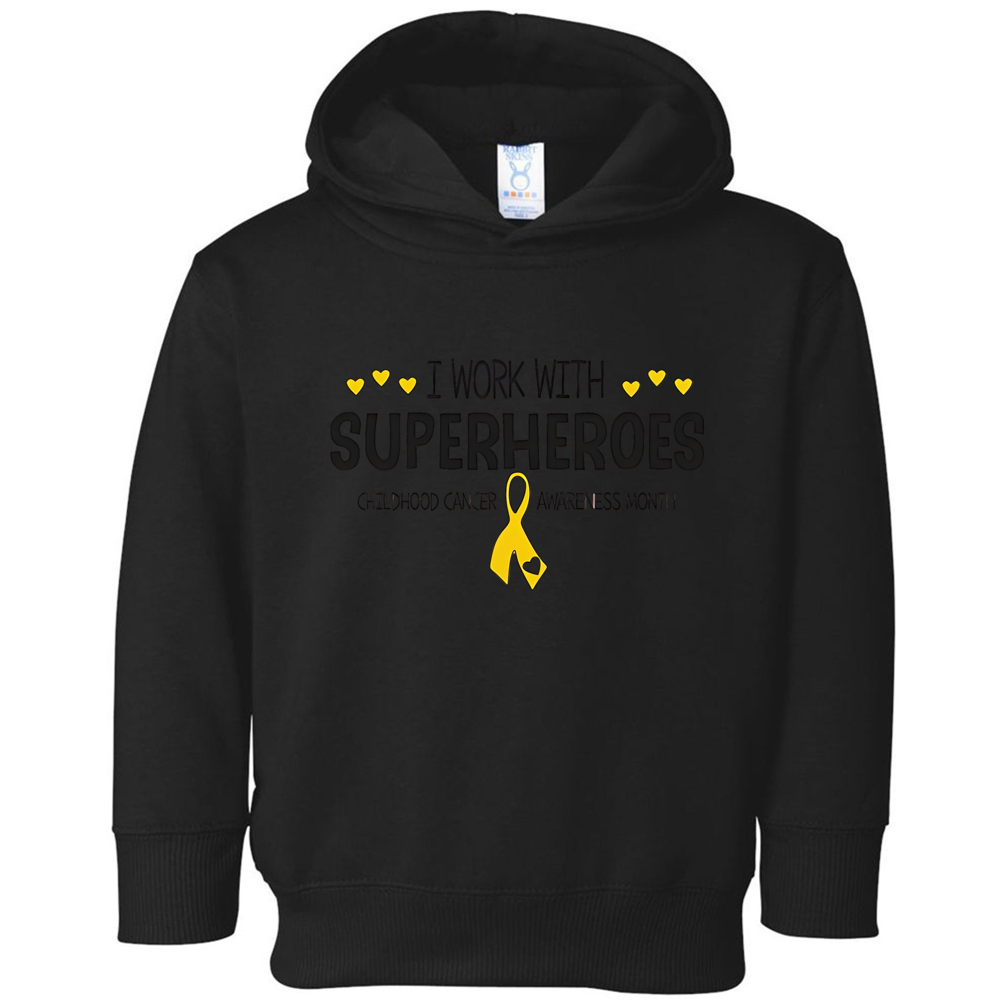 I Work With Superheroes Childhood Cancer Awareness Month Toddler Hoodie
