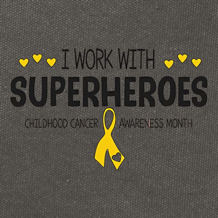 I Work With Superheroes Childhood Cancer Awareness Month Cotton Canvas Backpack