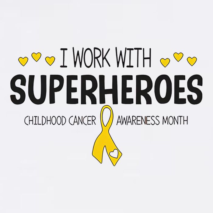 I Work With Superheroes Childhood Cancer Awareness Month V-Neck T-Shirt
