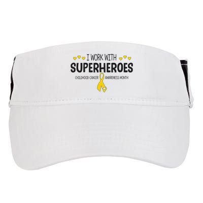 I Work With Superheroes Childhood Cancer Awareness Month Adult Drive Performance Visor