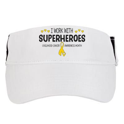 I Work With Superheroes Childhood Cancer Awareness Month Adult Drive Performance Visor