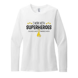 I Work With Superheroes Childhood Cancer Awareness Month Womens CVC Long Sleeve Shirt