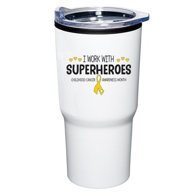 I Work With Superheroes Childhood Cancer Awareness Month Tumbler