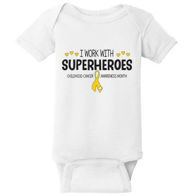 I Work With Superheroes Childhood Cancer Awareness Month Baby Bodysuit