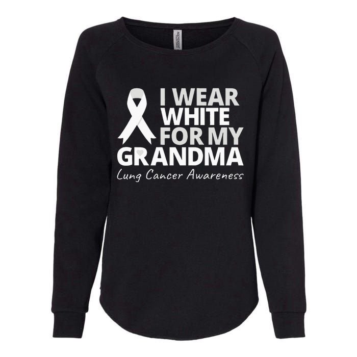 I Wear White For My Grandma Lung Cancer Awareness Warrior Womens California Wash Sweatshirt