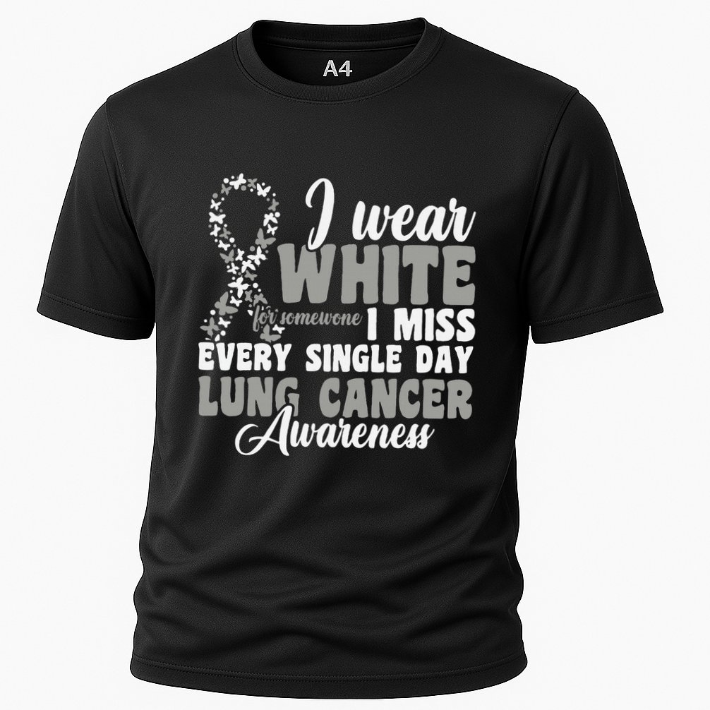 I Wear White Lung Cancer Awareness Cooling Performance Crew T-Shirt