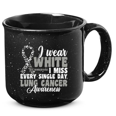 I Wear White Lung Cancer Awareness 15oz Campfire Ceramic Mug