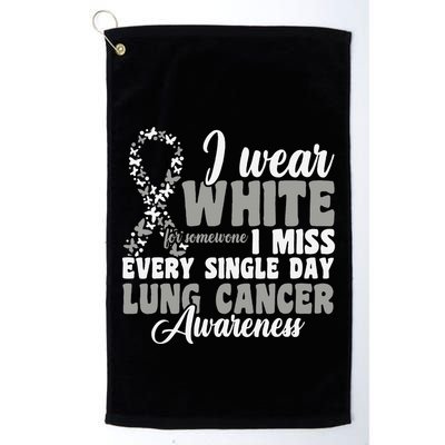I Wear White Lung Cancer Awareness Golf Towel