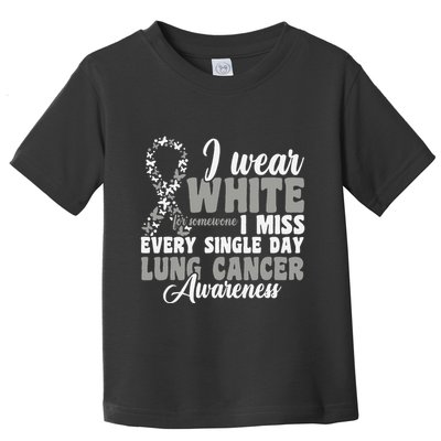 I Wear White Lung Cancer Awareness Toddler T-Shirt