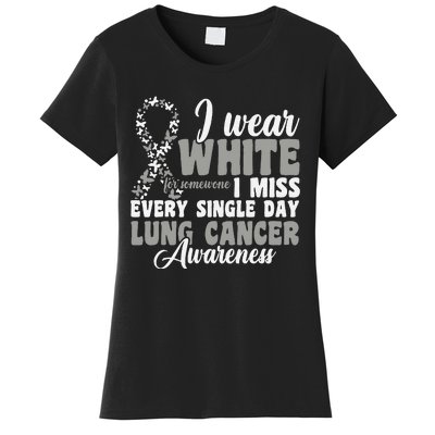 I Wear White Lung Cancer Awareness Women's T-Shirt