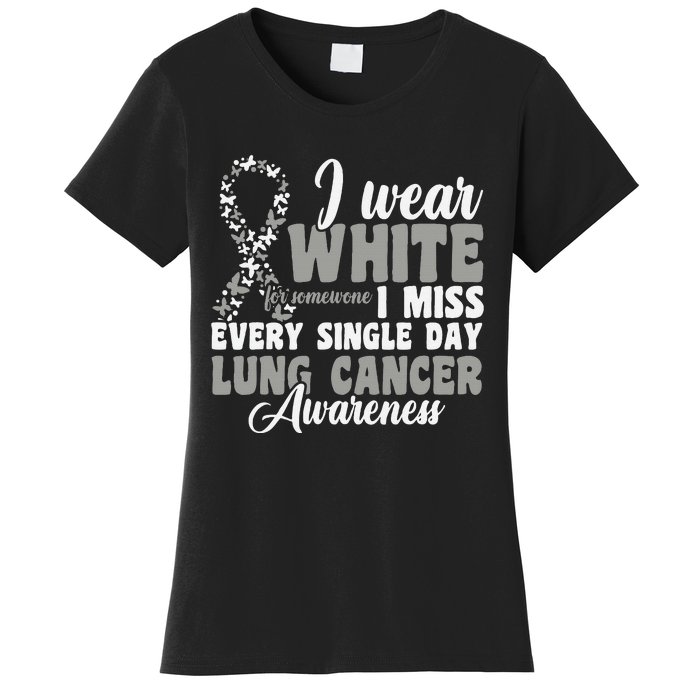 I Wear White Lung Cancer Awareness Women's T-Shirt