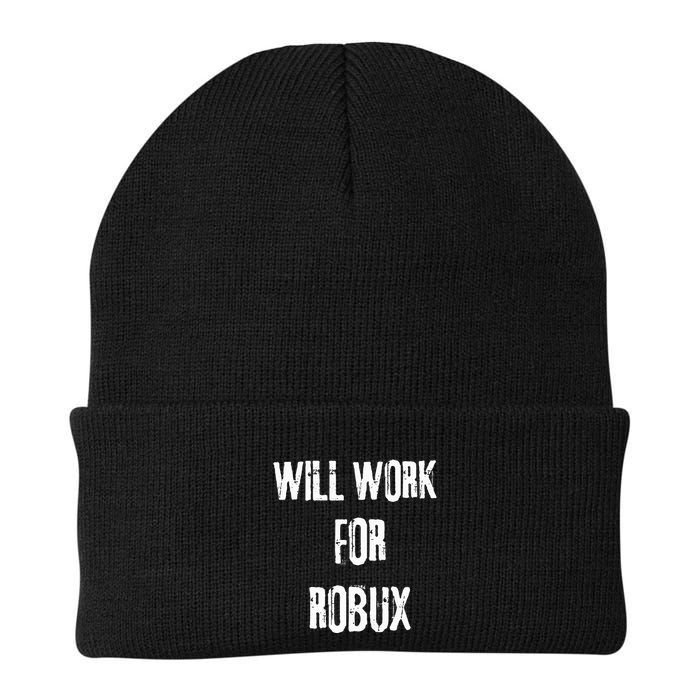 I Will Work For Robux . Saying For The Blockchain And Token Knit Cap Winter Beanie
