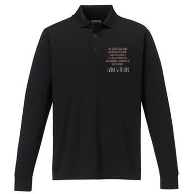I Work With Behavior Analysis Bcba Performance Long Sleeve Polo
