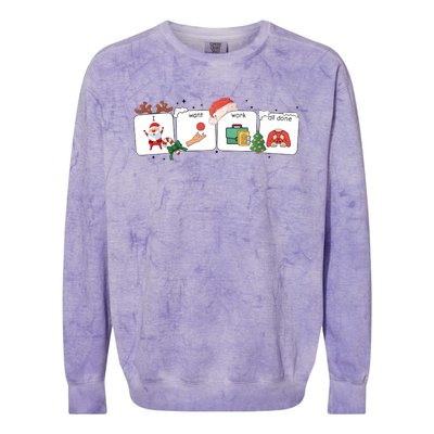 I Want Work All Done Funny Christmas Holiday Colorblast Crewneck Sweatshirt