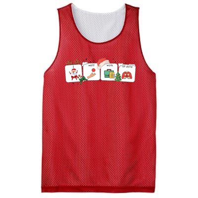 I Want Work All Done Funny Christmas Holiday Mesh Reversible Basketball Jersey Tank