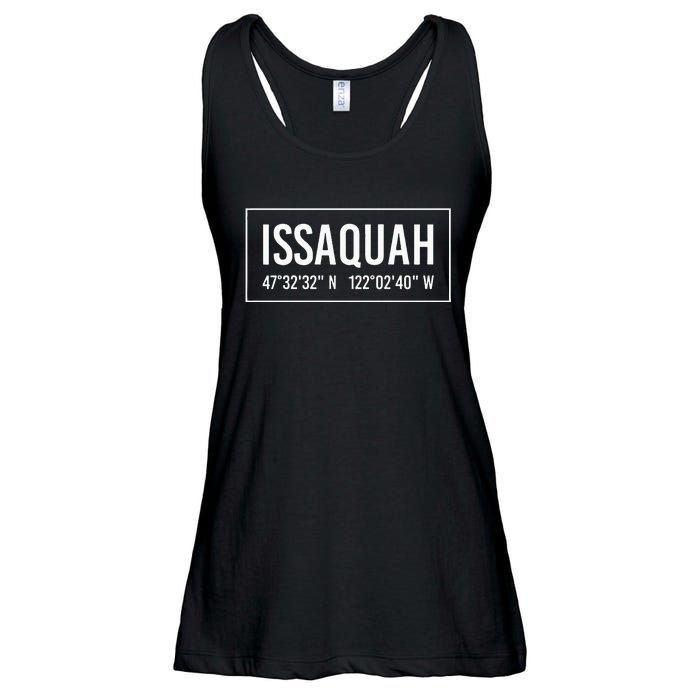 Issaquah Wa Washington Funny City Coordinates Home Gift Ladies Essential Flowy Tank