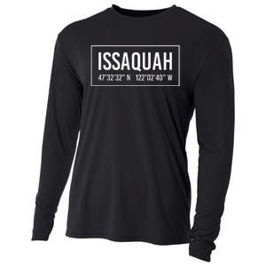 Issaquah Wa Washington Funny City Coordinates Home Gift Cooling Performance Long Sleeve Crew