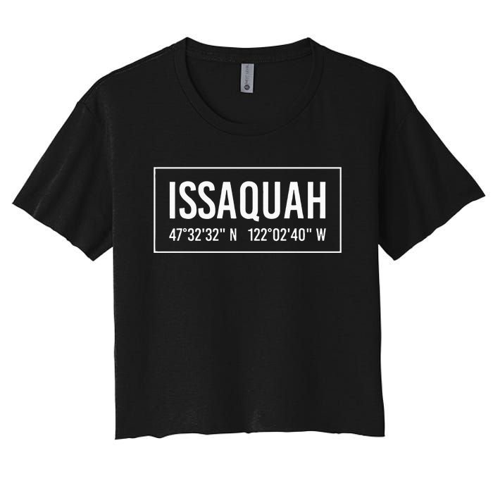 Issaquah Wa Washington Funny City Coordinates Home Gift Women's Crop Top Tee