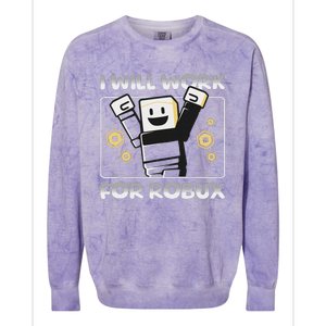 I Will Work For Robux Colorblast Crewneck Sweatshirt