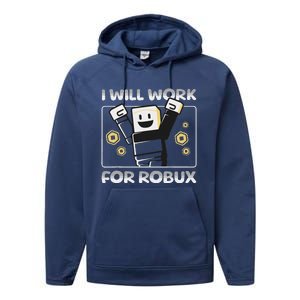 I Will Work For Robux Performance Fleece Hoodie