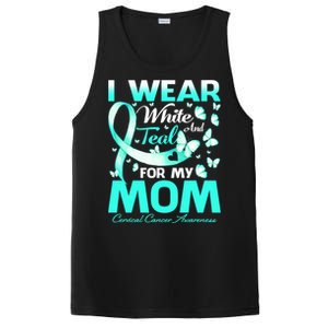 I Wear White And Teal For My Mom Cervical Cancer Gift PosiCharge Competitor Tank