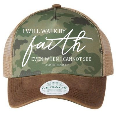I Will Walk By Faith Even When I Cannot See Faith Christian Legacy Tie Dye Trucker Hat