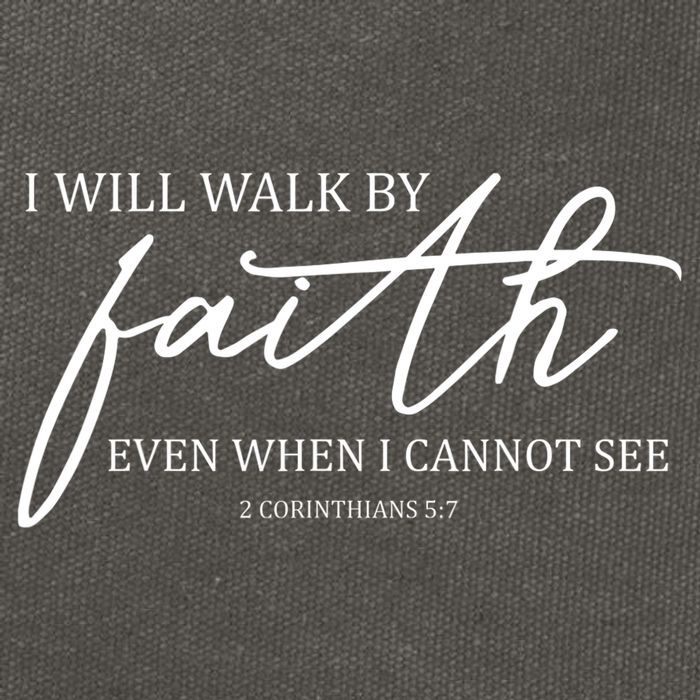 I Will Walk By Faith Even When I Cannot See Faith Christian Cotton Canvas Backpack