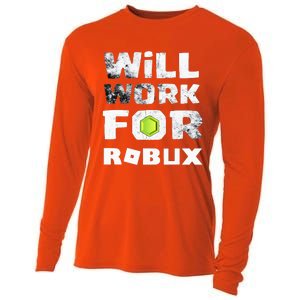 I Will Work For Robux Saying For The Blockchain And Token Cooling Performance Long Sleeve Crew