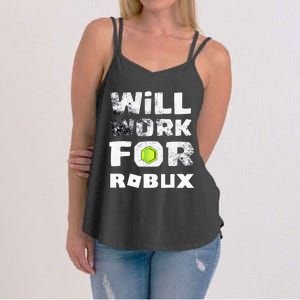 I Will Work For Robux Saying For The Blockchain And Token Women's Strappy Tank