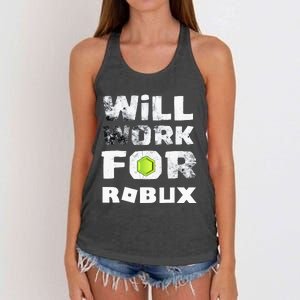 I Will Work For Robux Saying For The Blockchain And Token Women's Knotted Racerback Tank