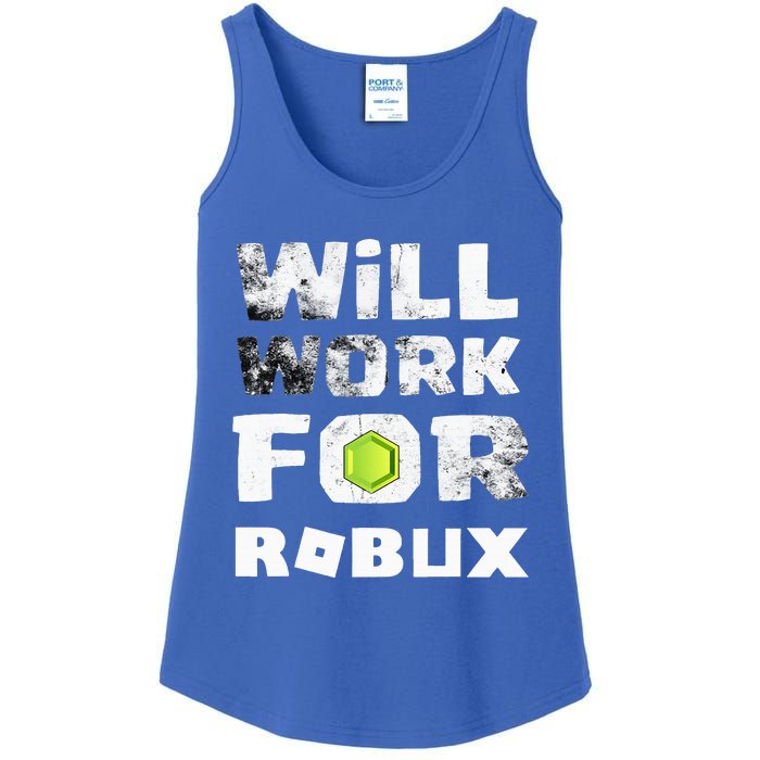 I Will Work For Robux Saying For The Blockchain And Token Ladies Essential Tank