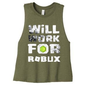 I Will Work For Robux Saying For The Blockchain And Token Women's Racerback Cropped Tank