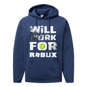 I Will Work For Robux Saying For The Blockchain And Token Performance Fleece Hoodie