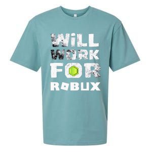 I Will Work For Robux Saying For The Blockchain And Token Sueded Cloud Jersey T-Shirt