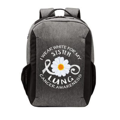 I Wear White For My Sister Lung Cancer Awareness Flower Vector Backpack