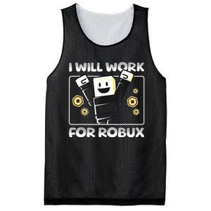 I Will Work For Robux Funny Gamer Mesh Reversible Basketball Jersey Tank