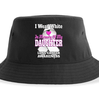 I Wear White In Memory Of My Daughter Lung Cancer Awareness Sustainable Bucket Hat