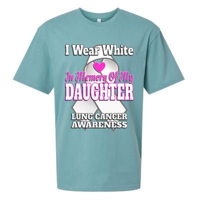 I Wear White In Memory Of My Daughter Lung Cancer Awareness Sueded Cloud Jersey T-Shirt