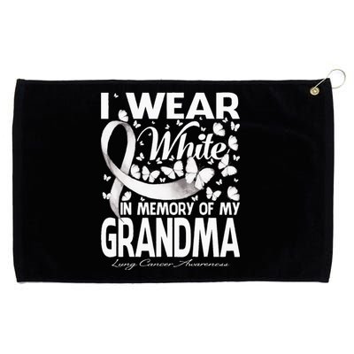 I Wear White In Memory Of My Grandma Lung Cancer Awareness Grommeted Golf Towel