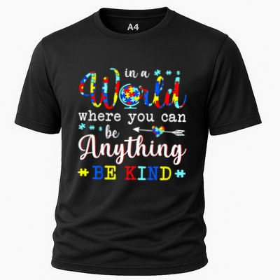 In World Where You Can Be Anything Be Kind Autism Awareness Gift Performance Shirt