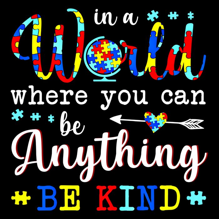 In World Where You Can Be Anything Be Kind Autism Awareness Gift Sustainable Bucket Hat