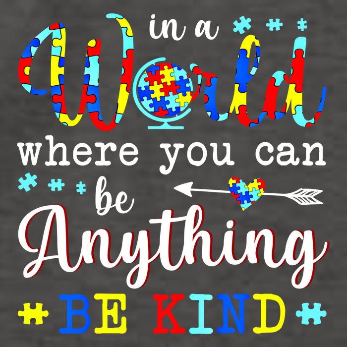 In World Where You Can Be Anything Be Kind Autism Awareness Gift Vector Backpack