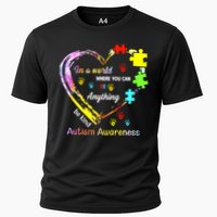 In World Where You Can Be Anything Be Kind Autism Awareness Great Gift Cooling Performance Crew T-Shirt