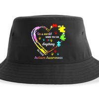 In World Where You Can Be Anything Be Kind Autism Awareness Great Gift Sustainable Bucket Hat