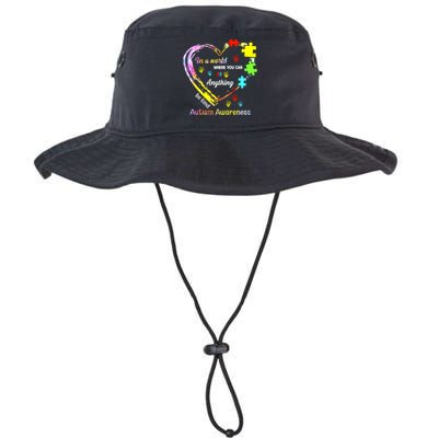 In World Where You Can Be Anything Be Kind Autism Awareness Great Gift Bucket Hat