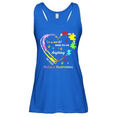 In World Where You Can Be Anything Be Kind Autism Awareness Great Gift Ladies Essential Flowy Tank