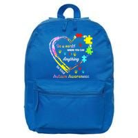 In World Where You Can Be Anything Be Kind Autism Awareness Great Gift 16 in Basic Backpack