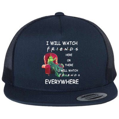 I Will Watch Friends Christmas Flat Bill Trucker Hat