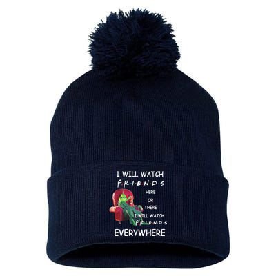 I Will Watch Friends Christmas Pom Pom 12in Knit Beanie